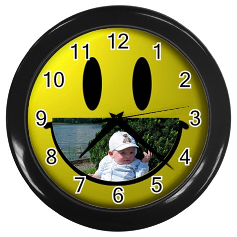 Baby Smile Black Clock By Malky Front