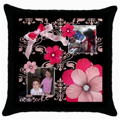 French Quarter - Throw Pillow (Black)  - Throw Pillow Case (Black)