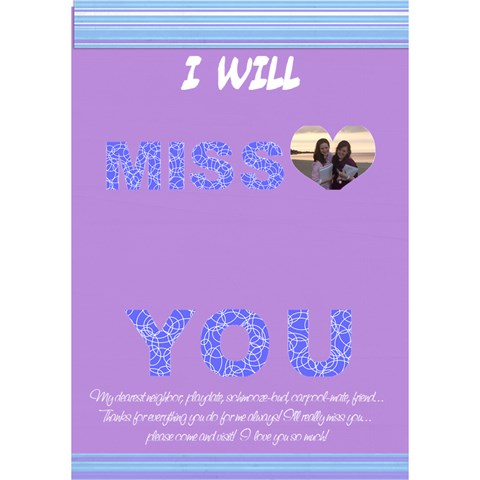 Miss You! By Rachel Inside