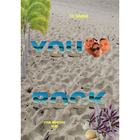 You Rock Beach 3d Card By Deborah Inside