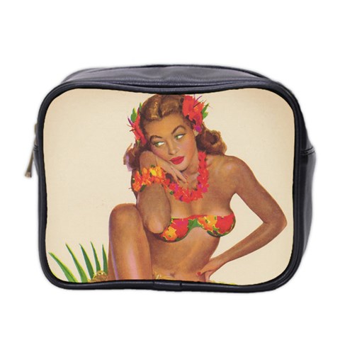 Retro Hawaiian Cosmetic Bag By Leandra Jordan Front