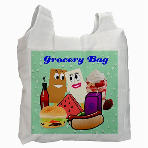 Food Grocery Recycle Bag Two Sides By Kim Blair Front