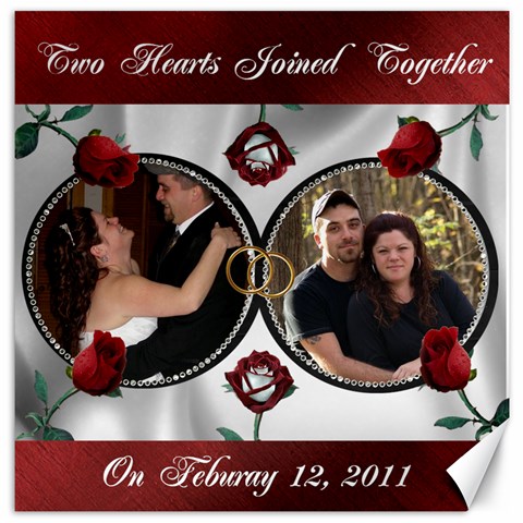 Two Hearts Joined  Wedding Canvas 12 X 12 By Kim Blair 11.4 x11.56  Canvas - 1