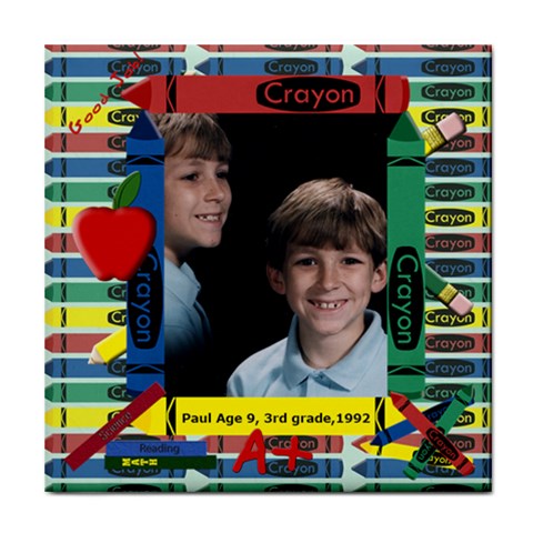 Crayon Tile Coaster By Chere s Creations Front