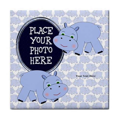Blue Hippo Tile Coaster By Chere s Creations Front