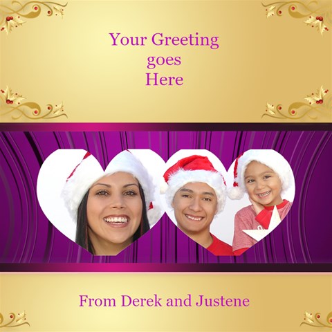 Merry Christmas Twin Heart 3d Card By Deborah Inside