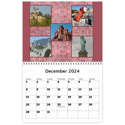 Shades Of Red Landscape Wall Calendar By Deborah Dec 2024
