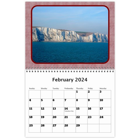Shades Of Red Landscape Wall Calendar By Deborah Feb 2024