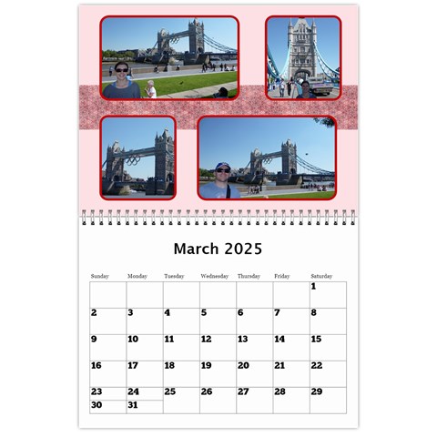 Shades Of Red Landscape Wall Calendar By Deborah Mar 2024