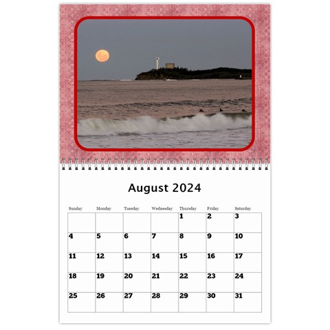 Shades Of Red Landscape Wall Calendar By Deborah Aug 2024