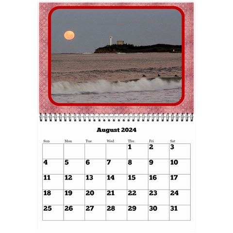 Shades Of Red (8,5x6) Any Year Wall Calendar By Deborah Aug 2024