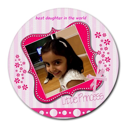 Daughter By Anila 8 x8  Round Mousepad - 1