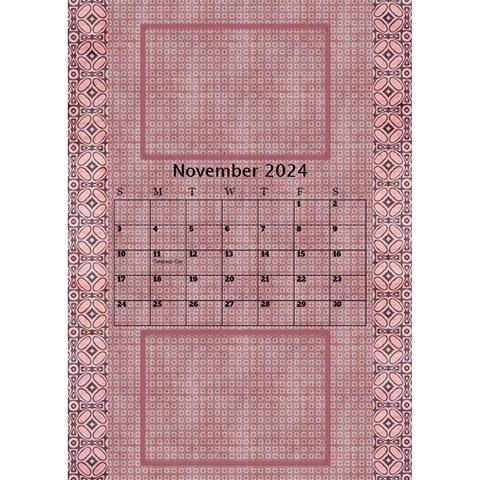 Tones Of Red Desktop Calendar By Deborah Nov 2024