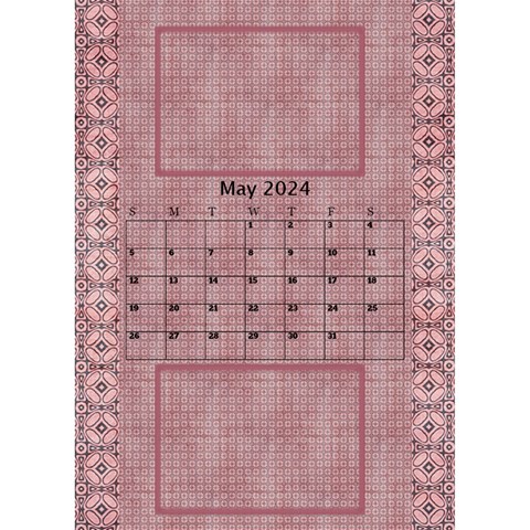 Tones Of Red Desktop Calendar By Deborah May 2024