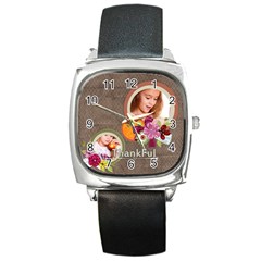 thankful - Square Metal Watch