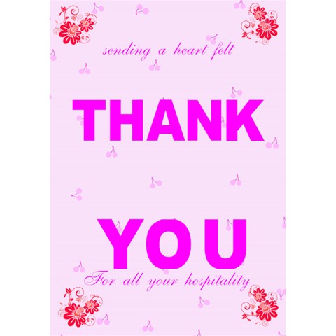 Heart Felt Thank You Card (7 X 5) By Kim Blair Inside