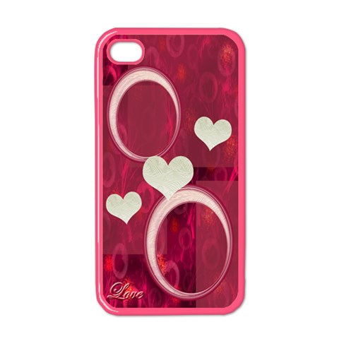 Love Pink Apple Iphone 4 Case  By Ellan Front