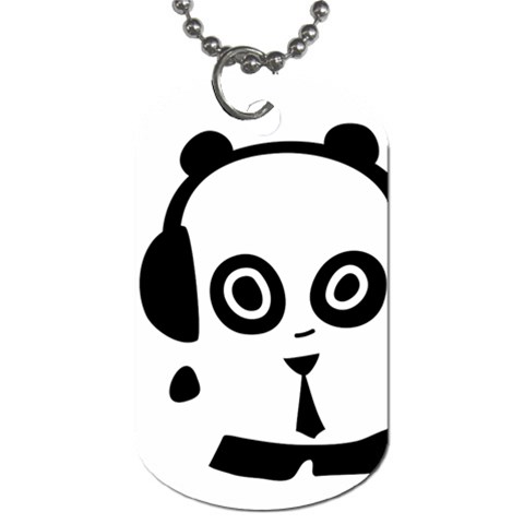 Headphones Panda Dog Tag By Joyce Front
