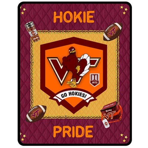 Hokie Pride Vt Fleeceblanket By Pat Kirby 60 x50  Blanket Front