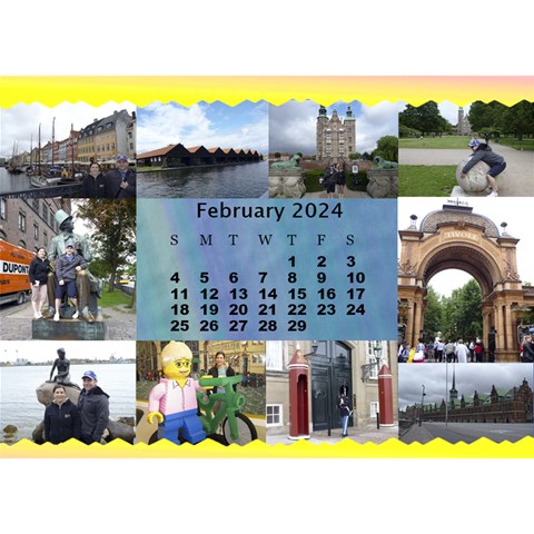 Our Travels Desktop 8 5x6  Calendar By Deborah Feb 2024