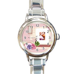 pink - Round Italian Charm Watch