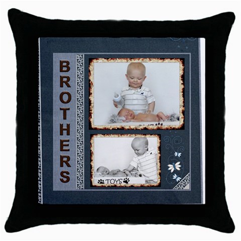 Brothers Throw Pillow Case By Lil Front