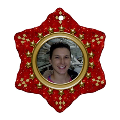 Red Sparkle Snowflake Ornament (2 Sided) By Deborah Back