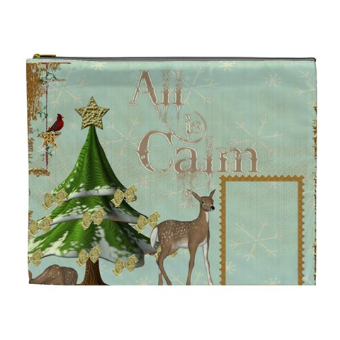 All Is Calm Extra Large Cosmetic Bag By Catvinnat Front