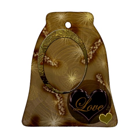 Love Gold Wedding Bell Ornament By Ellan Front