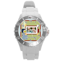 life is great - Round Plastic Sport Watch (L)