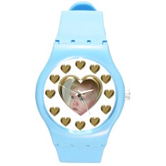 Hearts Round Plastic Sport Watch Medium - Round Plastic Sport Watch (M)