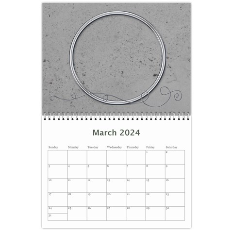 Simple Silver 2024 Calendar By Catvinnat Mar 2024