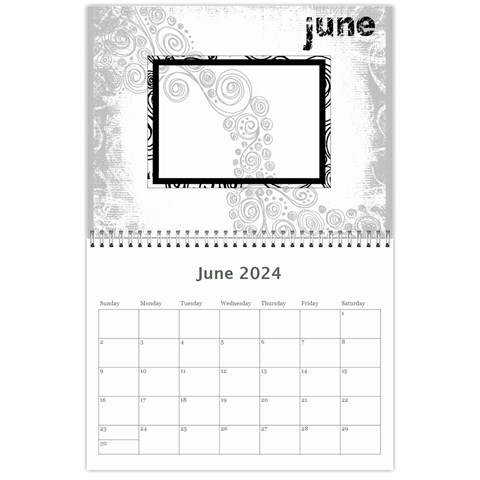 Faded Glory Monochrome 2024 Calendar By Catvinnat Jun 2024