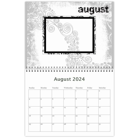 Faded Glory Monochrome 2024 Calendar By Catvinnat Aug 2024