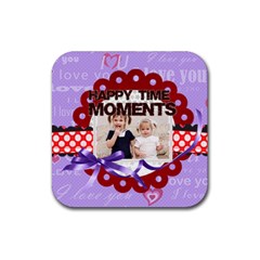 happy memonts - Rubber Coaster (Square)