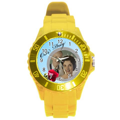 Our Day Round Plastic Sport Watch Large By Deborah Front