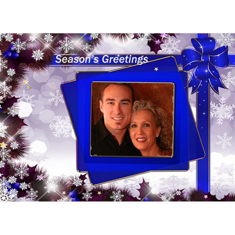 Seasons Christmas Greeting 3d Circle Card Blue By Deborah Front