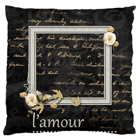 L amour Large Cushion Case Single Sided By Catvinnat Front