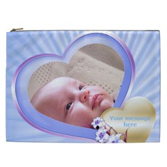 Blue Heart Cosmetic Bag XXL - Cosmetic Bag (XXL)