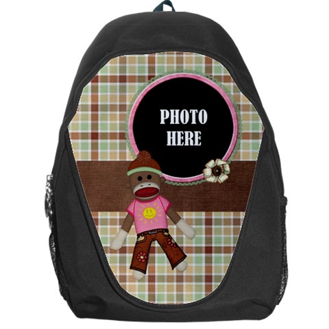 Sock Monkey Love Backpack 1 By Lisa Minor Front