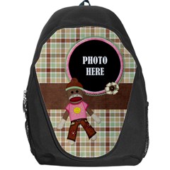 Sock Monkey Love Backpack 1 - Backpack Bag