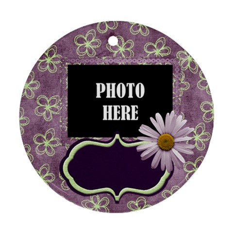 Lavender Rain Round Ornament 2 By Lisa Minor Front