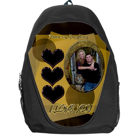 You re My Everything Gold Backpack  By Ellan Front