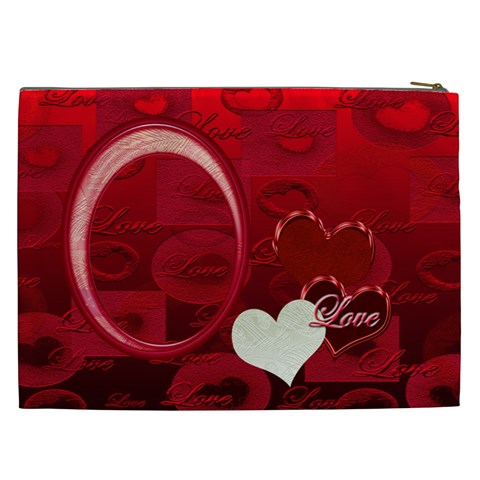 I Heart You Red Xxl Cosmetic Case By Ellan Back