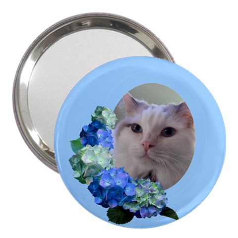 Blue Floral 3 handbag Mirror By Deborah Front