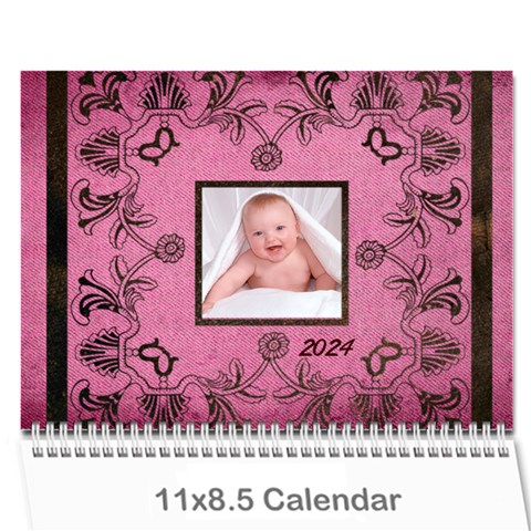 Art Nouveau Pink Calendar 2024 By Catvinnat Cover