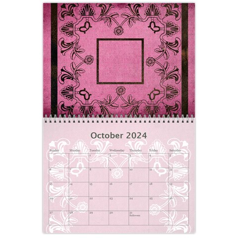 Art Nouveau Pink Calendar 2024 By Catvinnat Oct 2024