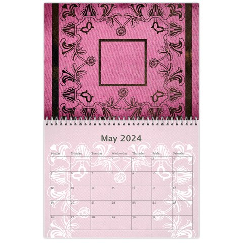Art Nouveau Pink Calendar 2024 By Catvinnat May 2024
