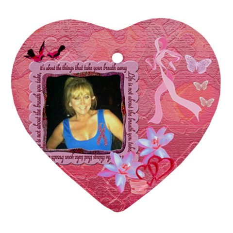 Beth Breast Cancer Heart Ornament By Ellan Front
