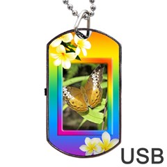 Tropical Dog Tag USB Flash (2 sided) - Dog Tag USB Flash (Two Sides)
